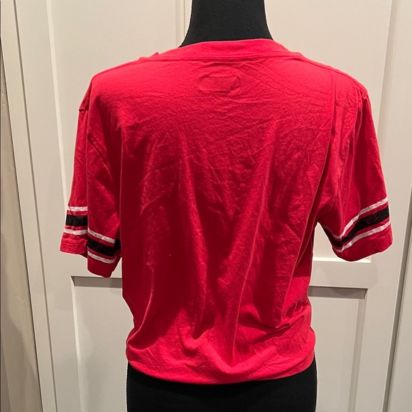 NFL SF Forty Niners Red Women’s Red Tees Short Sleeve Ties in the front Size L - Picture 5 of 7